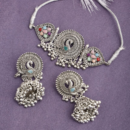 GS Multicolor  Flower Peacock Choker