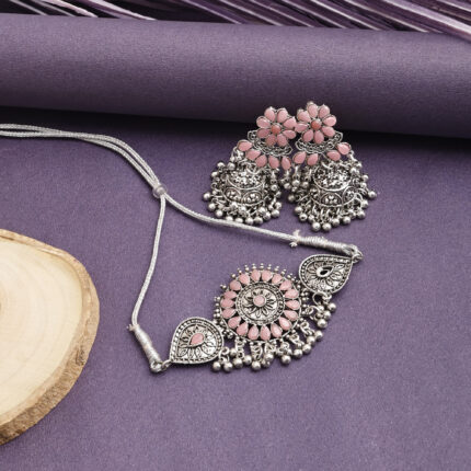 GS Pink Flower Round Choker