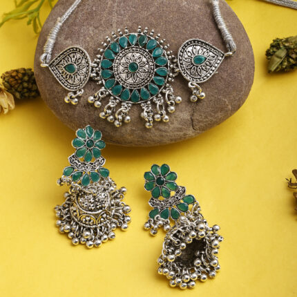 GS Green Flower Round Choker