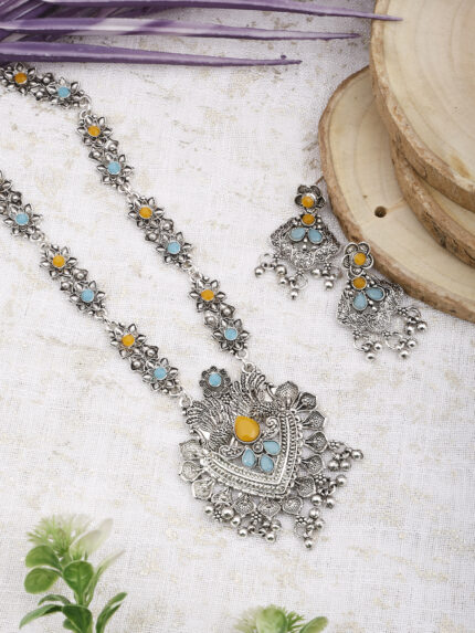 GS Yellow SkyBlue Long Flower Peacock