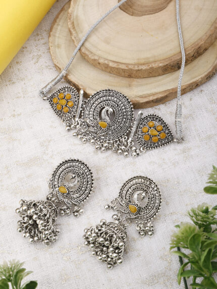 GS Yellow Flower Peacock Choker